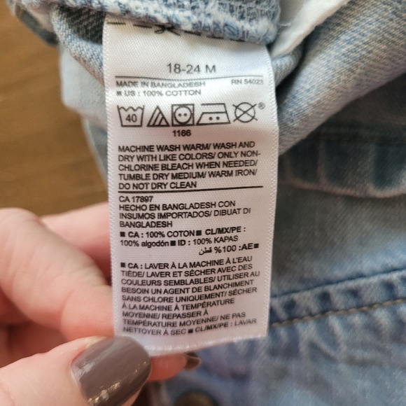 Old Navy 100% Cotton Denim Jean Overall Dress Size 18 to 24 Months - Picture 6 of 7